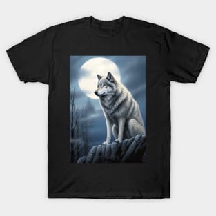 The Wolf  Worshipping The Full Moon T-Shirt